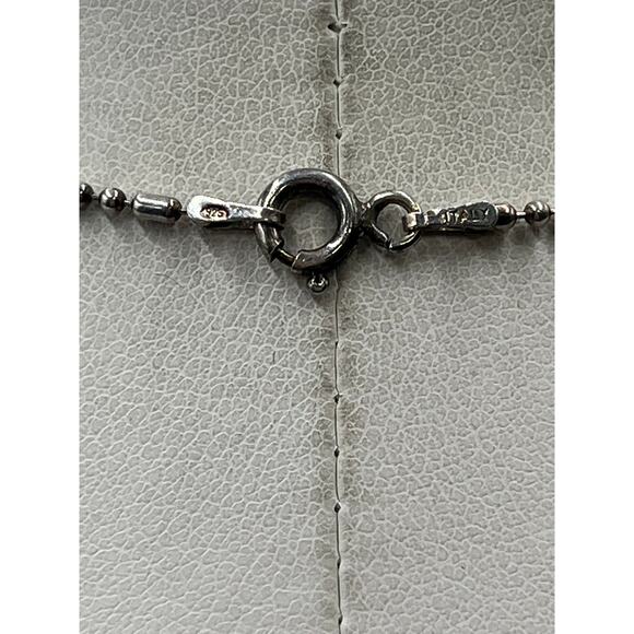 AA 925 Sterling Silver Scroll Prayer Box Locket Pendant Ball Link Chain Necklace - Picture 7 of 9